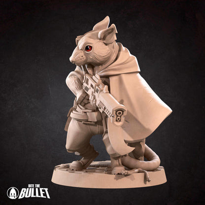 Space Ratfolk Soldier | Tabletop Gaming Scale Resin Miniature | Bite the Bullet | Bullet Galaxy