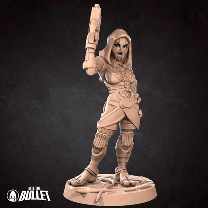 Exxotic Tahlia, the Quarian Pilgrim | Pinup SFW NSFW Versions | Tabletop Gaming Scale Resin Miniature | Bite the Bullet