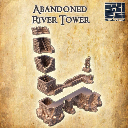 Abandoned River Tower | TTRPG D&D Playable 3D Printed Building | MiniatureLand