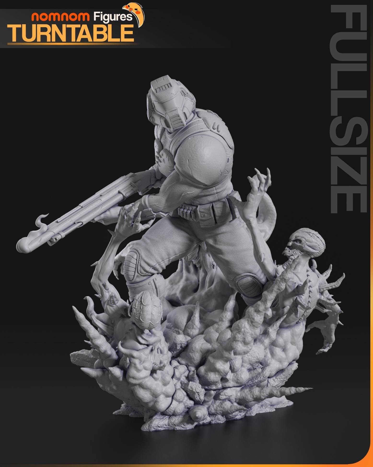 Demon Hunting Marine | Resin Garage Kit Figure Game Fan Art | Nomnom Figures
