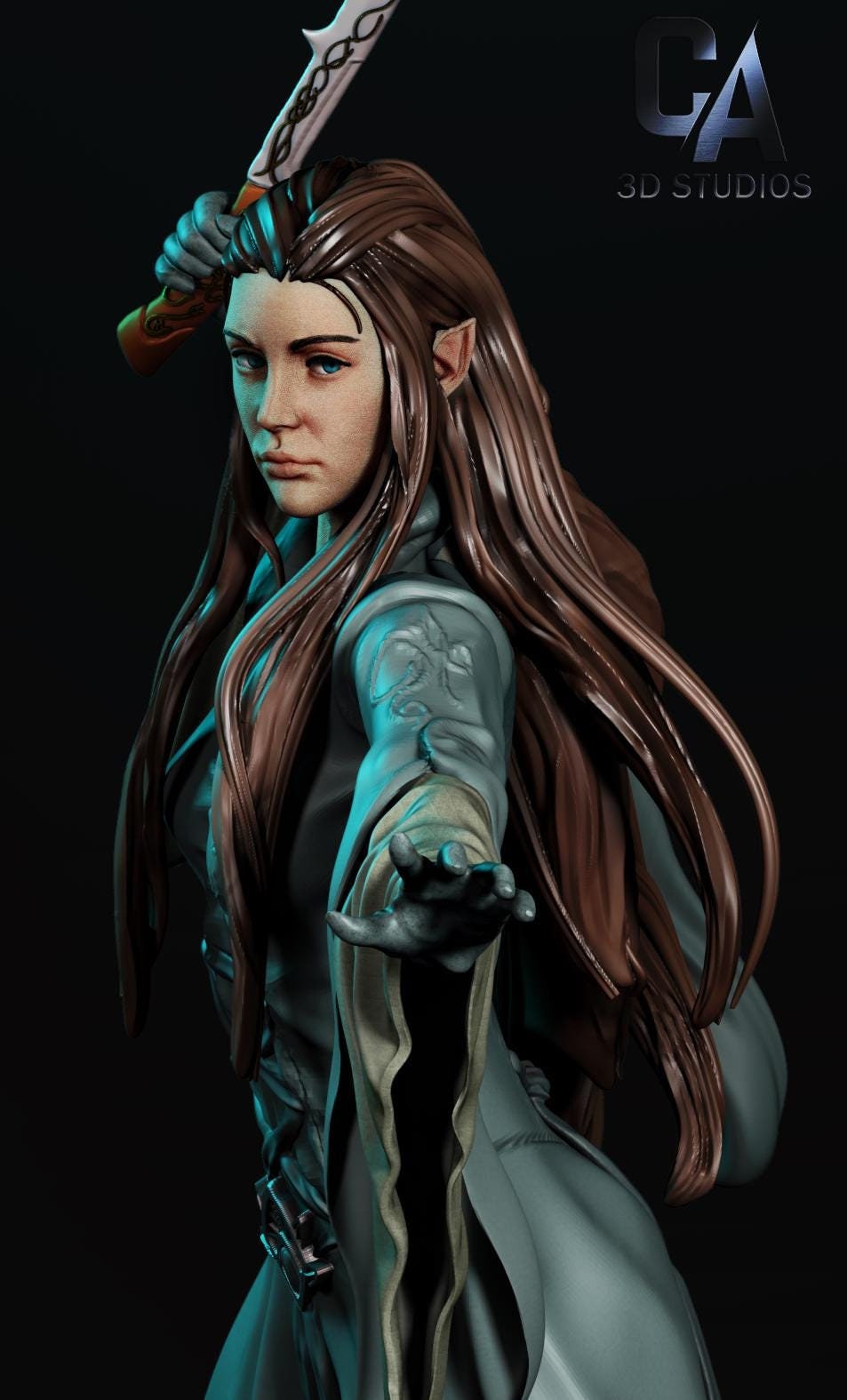 1:12 Half-Elven Queen of Elves and Men | Resin Garage Kit Sculpture Anime Video Game Fan Art Statue | CA 3D Studios