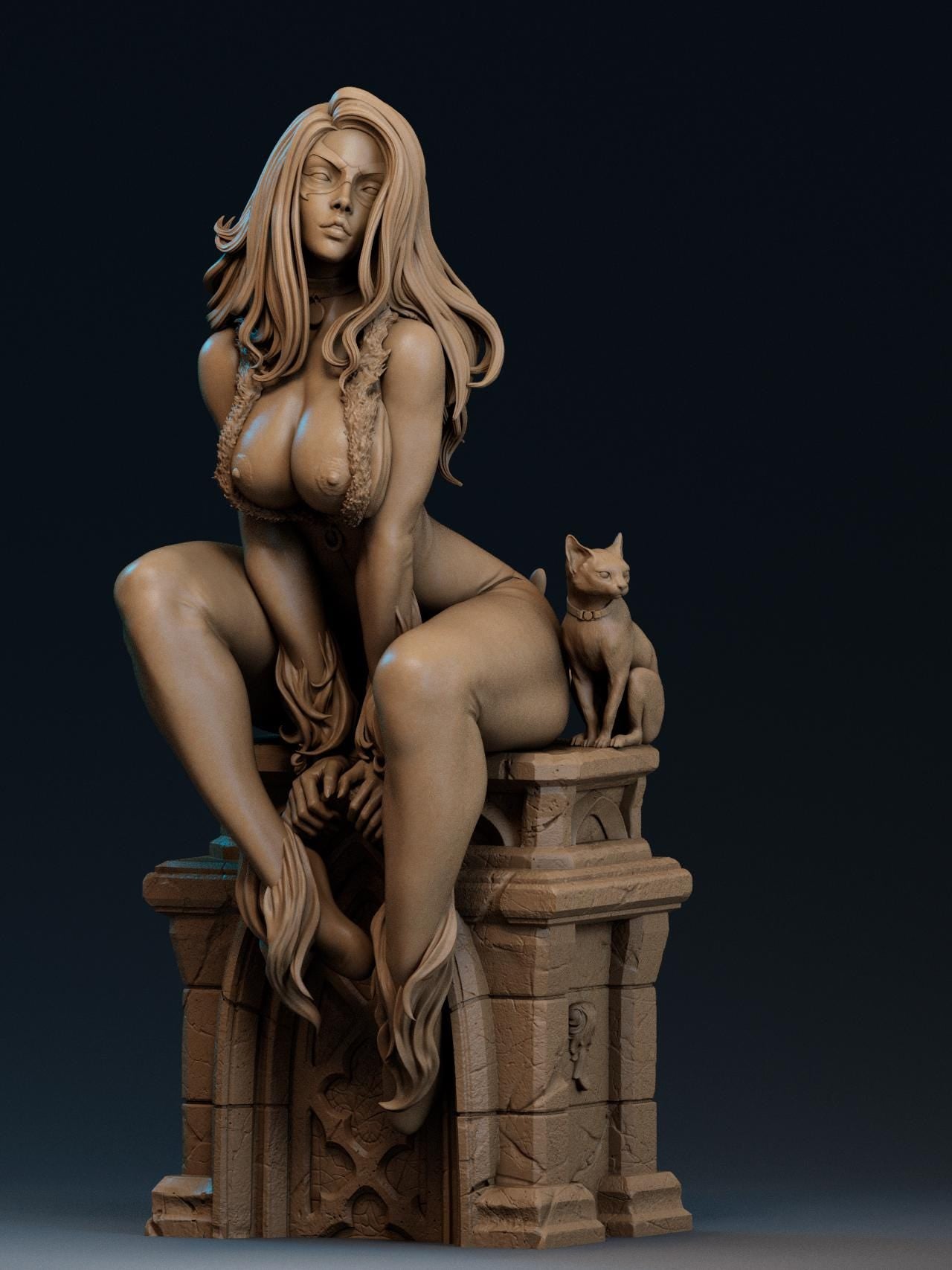 1:12 Classic Black Cat | Resin Garage Kit Sculpture Anime Video Game Fan Art Statue | CA 3D Studios
