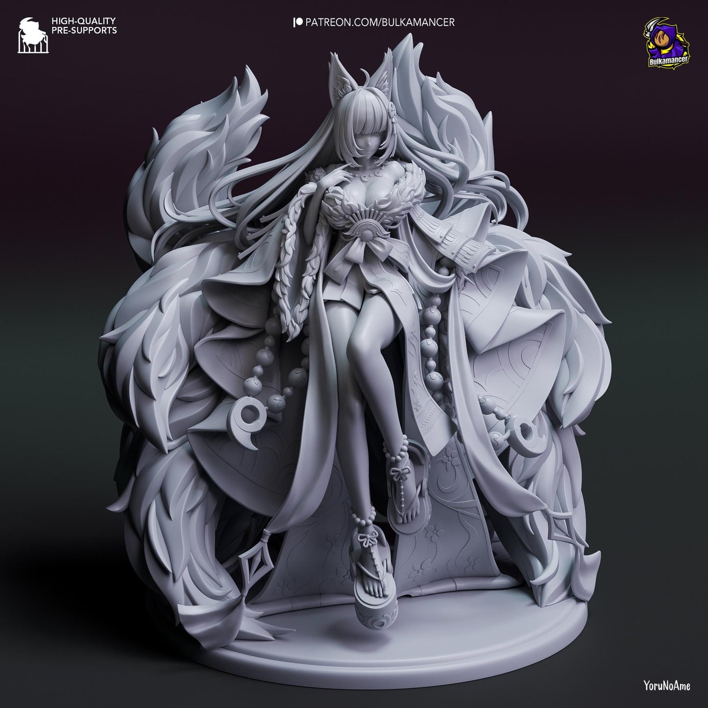 Aloof Kitsune | Resin Garage Kit Sculpture Anime Video Game Fan Art Statue | Bulkamancer Sculpts
