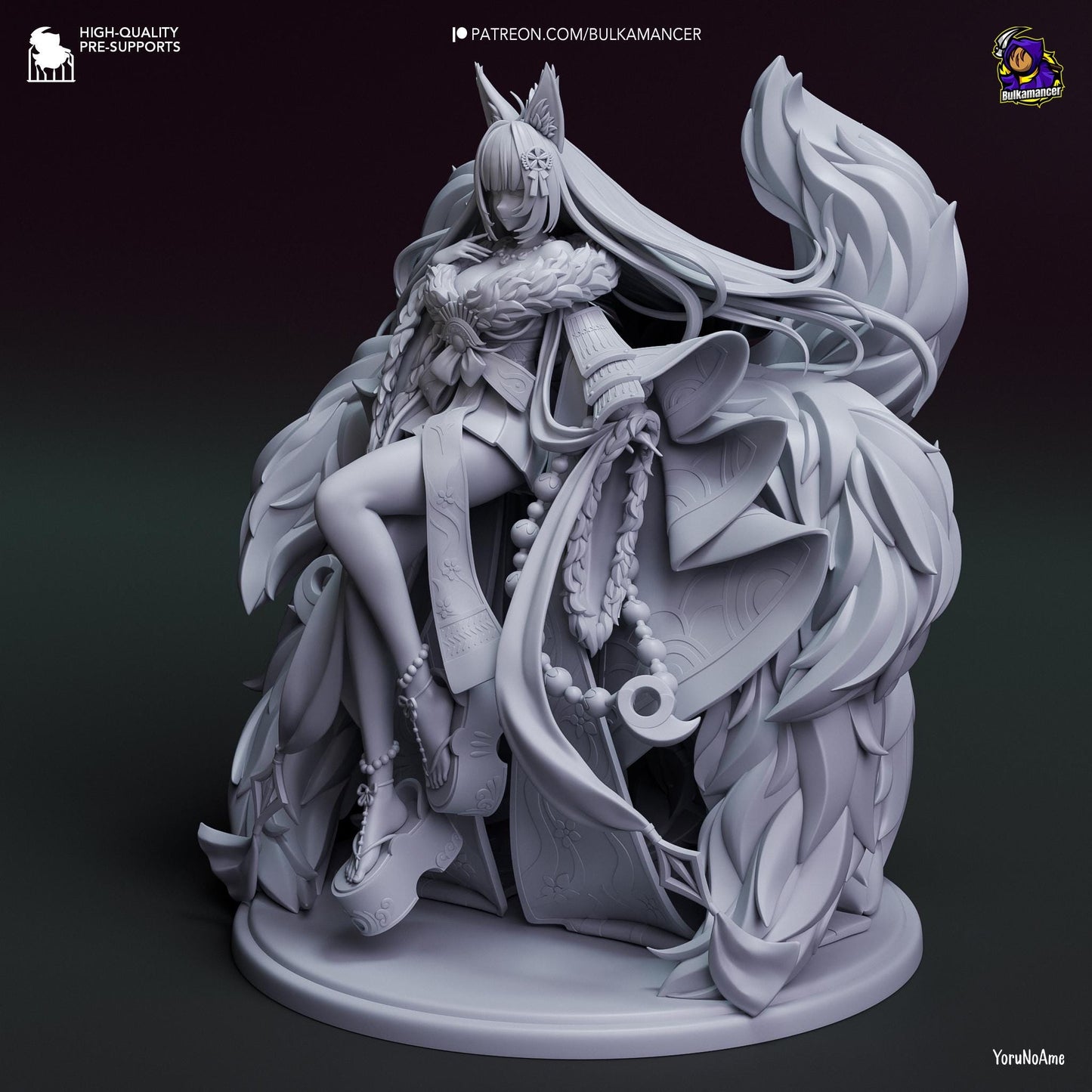 Aloof Kitsune | Resin Garage Kit Sculpture Anime Video Game Fan Art Statue | Bulkamancer Sculpts