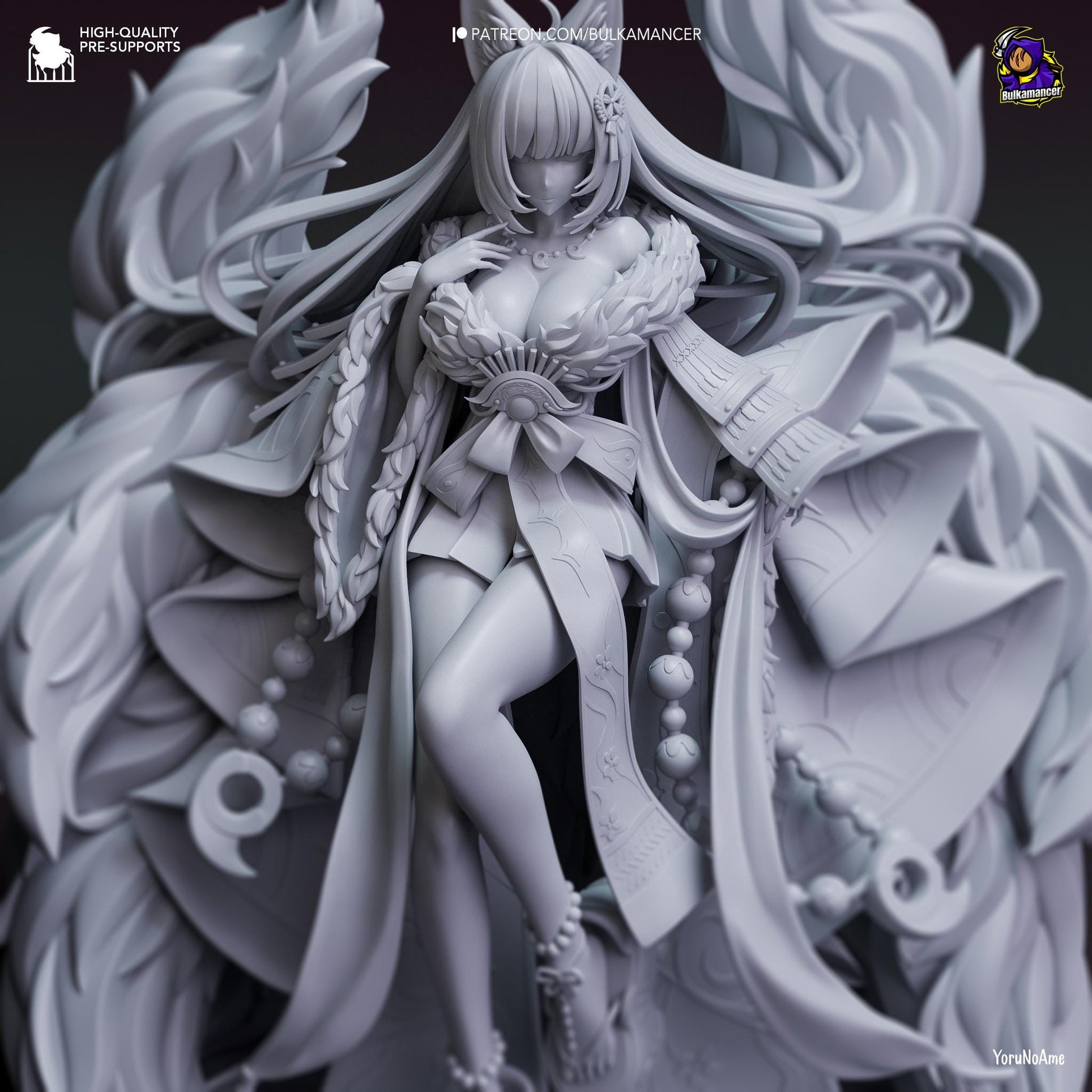Aloof Kitsune | Resin Garage Kit Sculpture Anime Video Game Fan Art Statue | Bulkamancer Sculpts