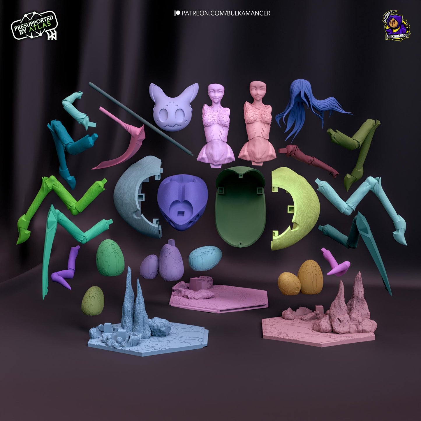 Arachne and Her Children | Resin Garage Kit Sculpture Anime Video Game Fan Art Statue | Bulkamancer Sculpts