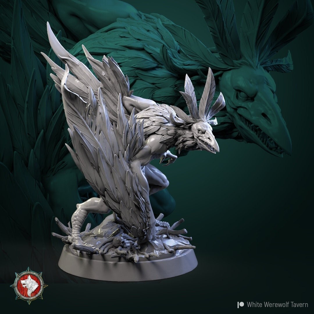 Aarakocra Monster | TABLETOP SCALE | D&D TTRPG Miniature | White Werewolf Tavern