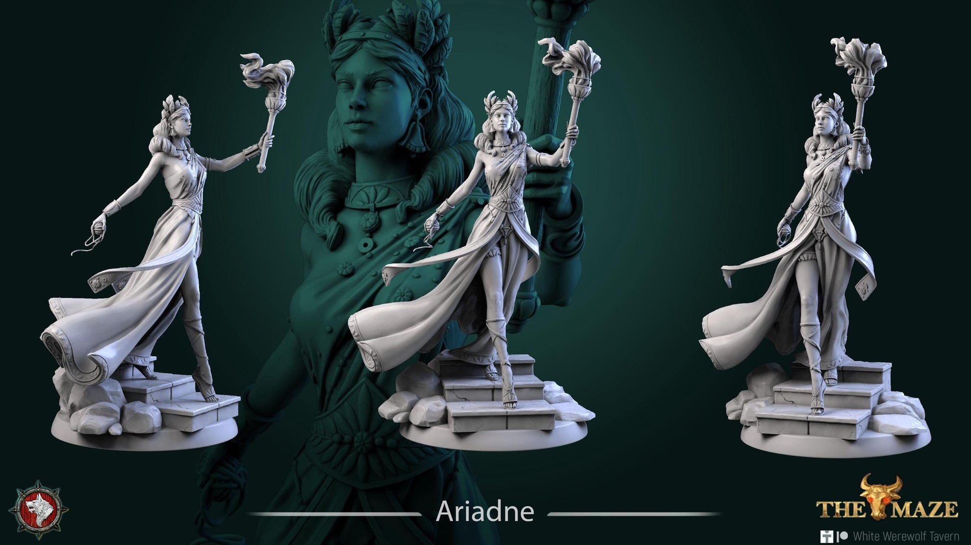 Ariadne | TABLETOP SCALE | TTRPG Miniature | White Werewolf Tavern | Unpainted, Unplated Resin 8k