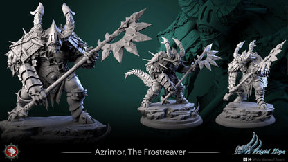 Azrimor, The Frostreaver | TABLETOP SCALE | TTRPG Miniature | White Werewolf Tavern | Unpainted, Unplated Resin 8k