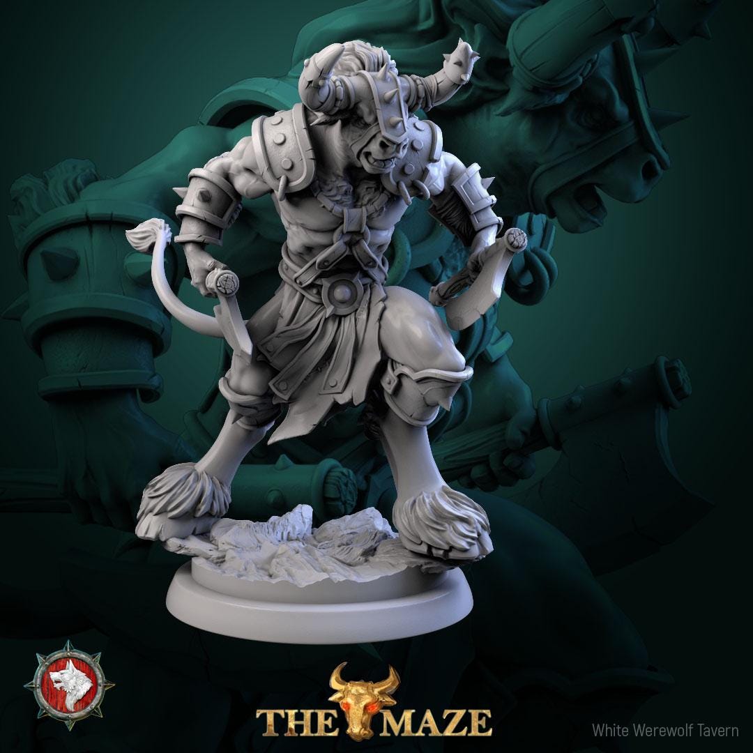 Beastman Chargers | TABLETOP SCALE | TTRPG Miniature | White Werewolf Tavern | Unpainted, Unplated Resin 8k