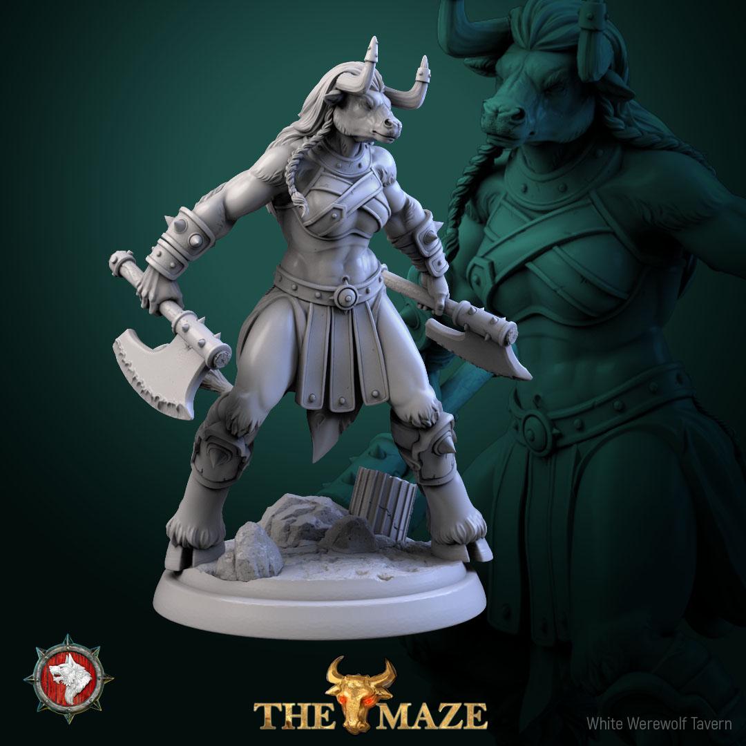 Beastmen, Females | TABLETOP SCALE | TTRPG Miniature | White Werewolf Tavern | Unpainted, Unplated Resin 8k