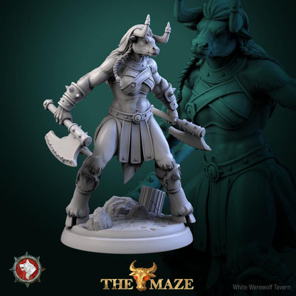 Beastmen, Females | TABLETOP SCALE | TTRPG Miniature | White Werewolf Tavern | Unpainted, Unplated Resin 8k
