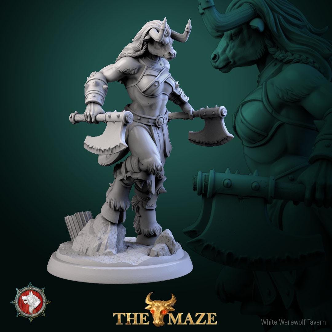 Beastmen, Females | TABLETOP SCALE | TTRPG Miniature | White Werewolf Tavern | Unpainted, Unplated Resin 8k