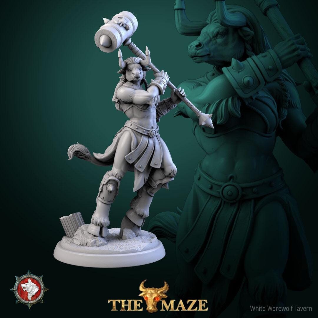 Beastmen, Females | TABLETOP SCALE | TTRPG Miniature | White Werewolf Tavern | Unpainted, Unplated Resin 8k