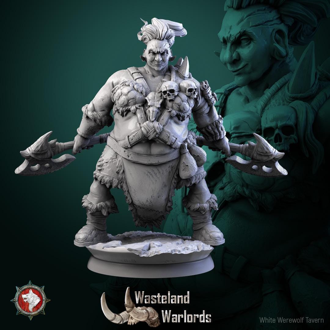 Big Barbarians | TABLETOP SCALE | TTRPG Miniature | White Werewolf Tavern | Unpainted, Unplated Resin 8k