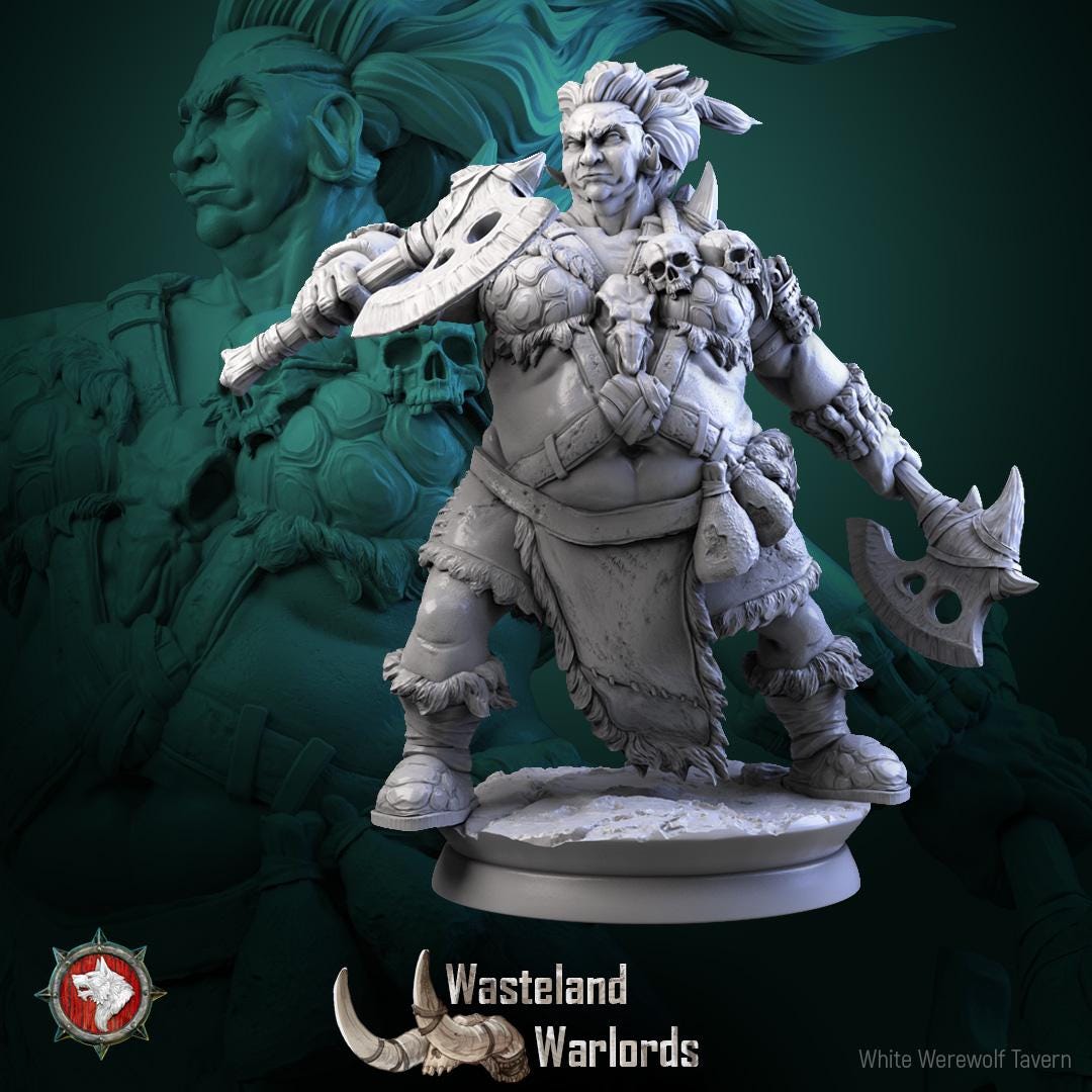 Big Barbarians | TABLETOP SCALE | TTRPG Miniature | White Werewolf Tavern | Unpainted, Unplated Resin 8k