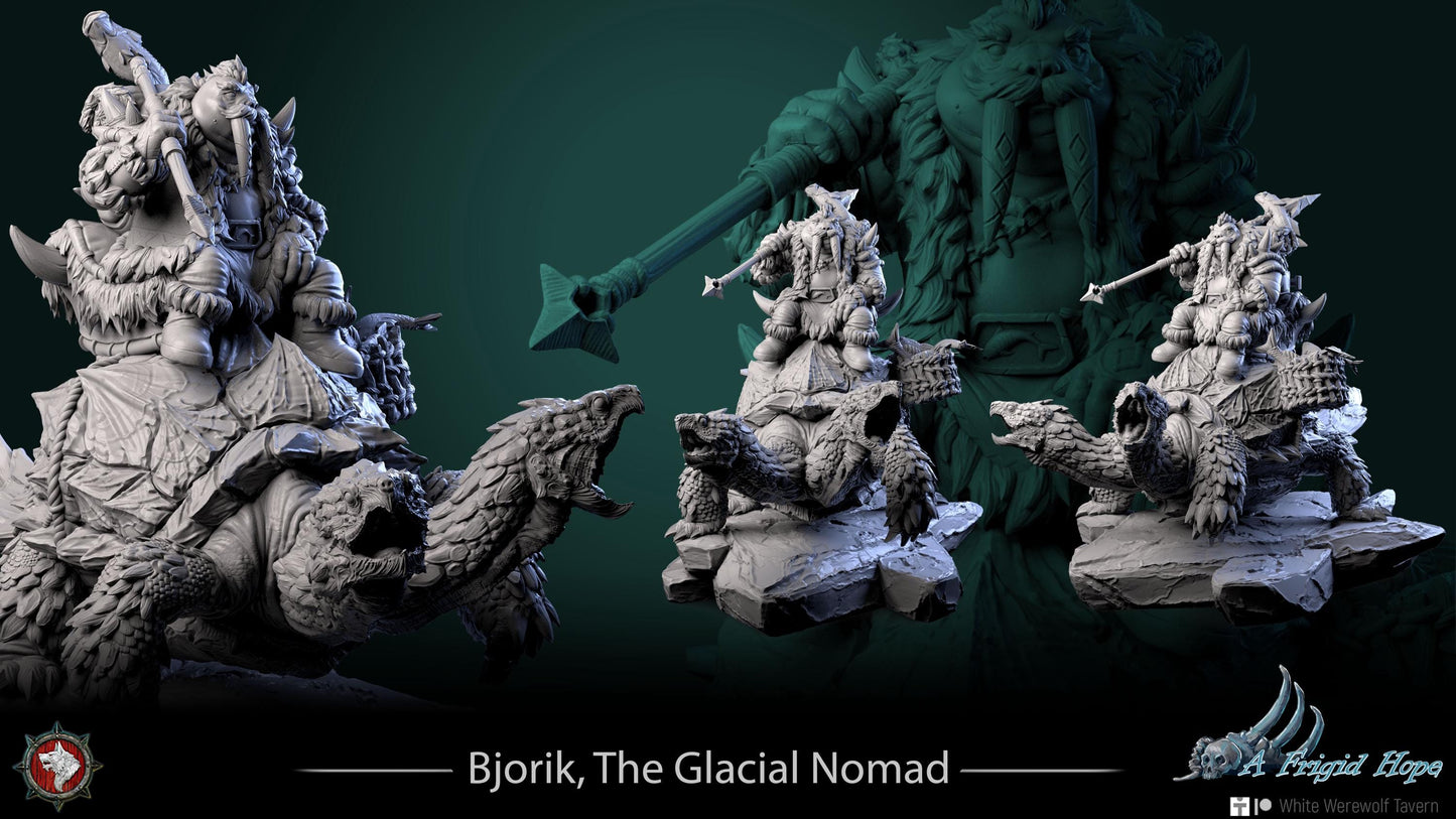Bjorik, The Glacial Nomad | TABLETOP SCALE | D&D TTRPG Miniature | White Werewolf Tavern