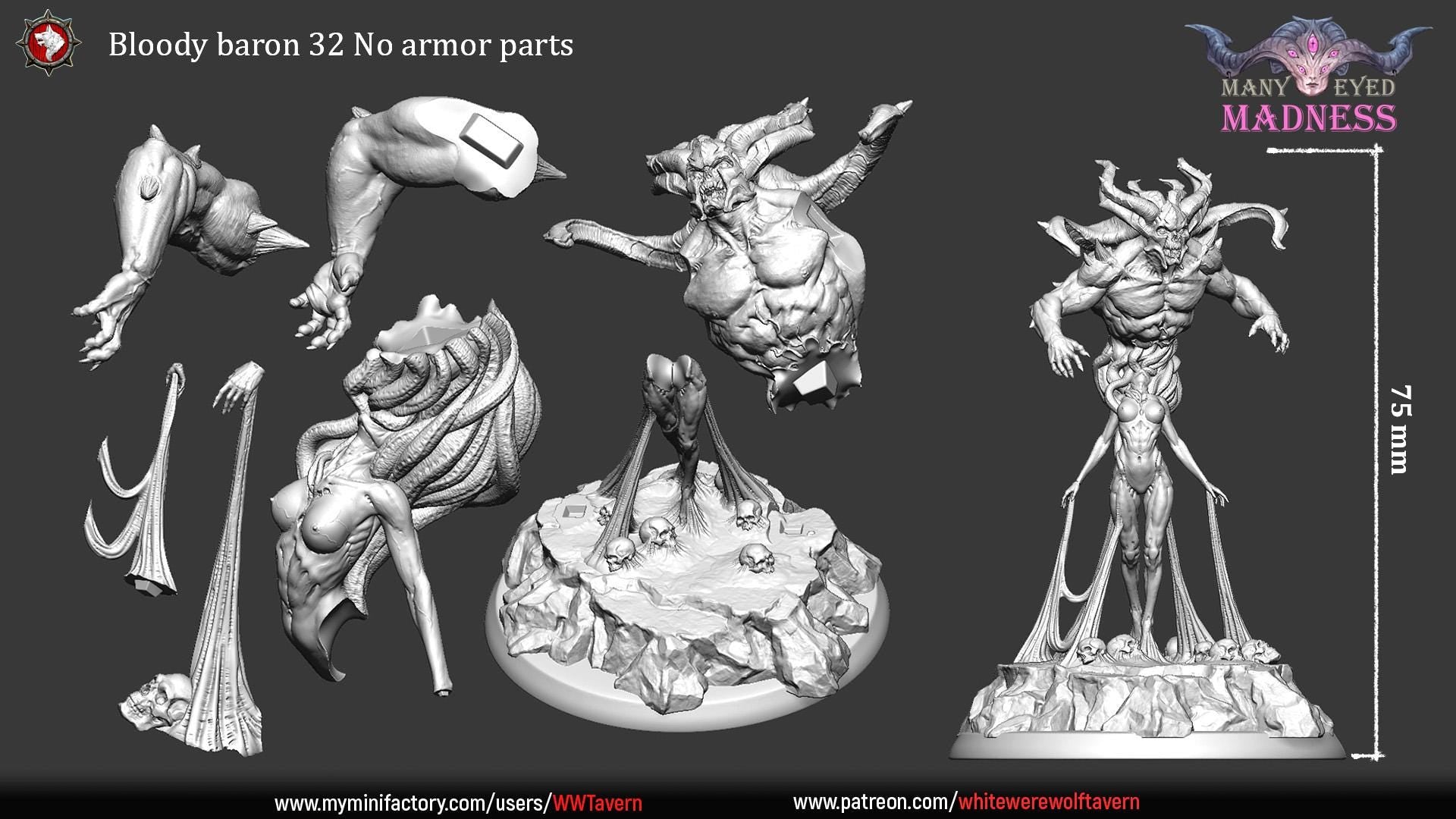Bloody Baron | TABLETOP SCALE | TTRPG Miniature | White Werewolf Tavern | Unpainted, Unplated Resin 8k