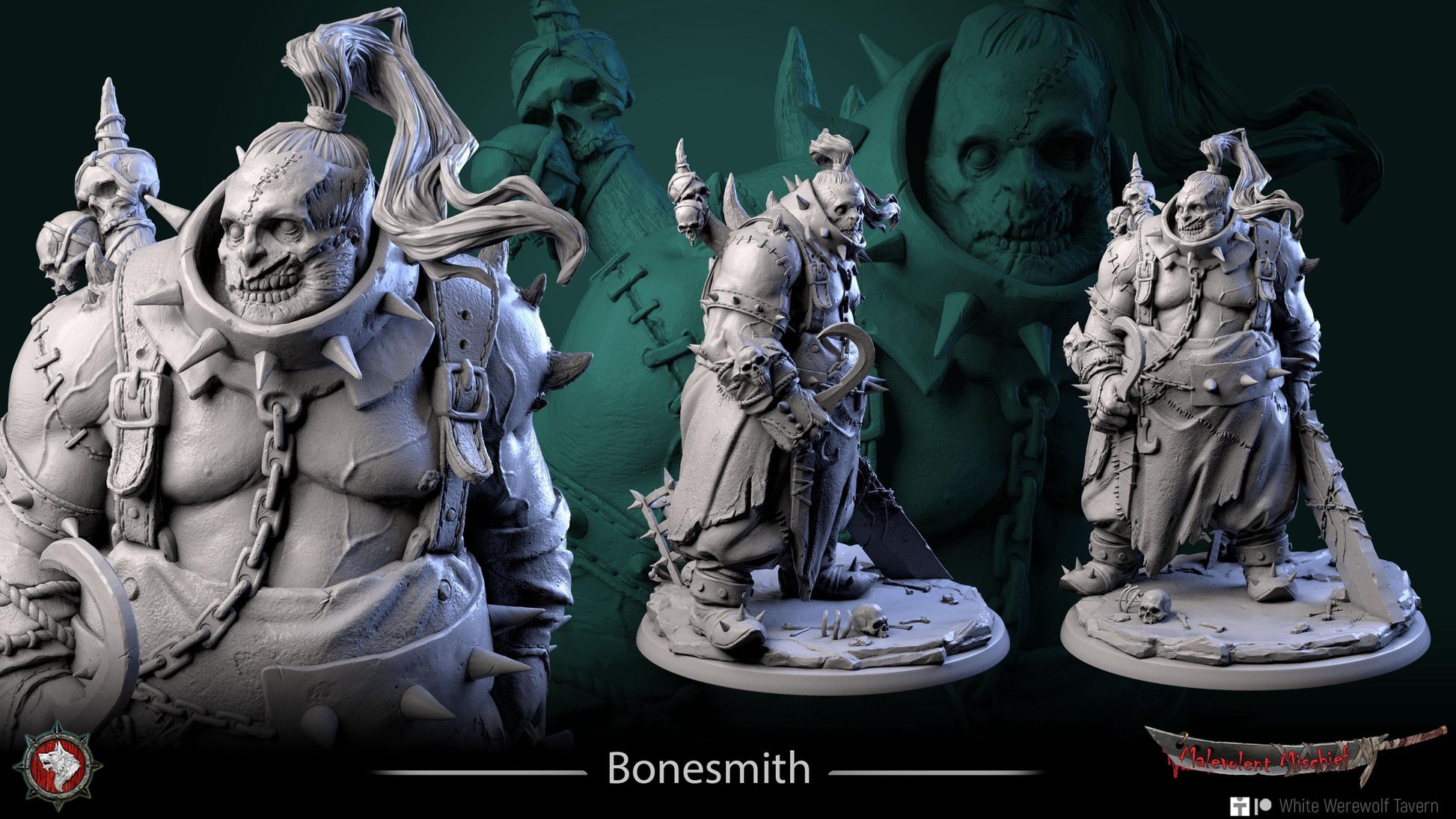 Bonesmith | TABLETOP SCALE | TTRPG Miniature | White Werewolf Tavern | Unpainted, Unplated Resin 8k