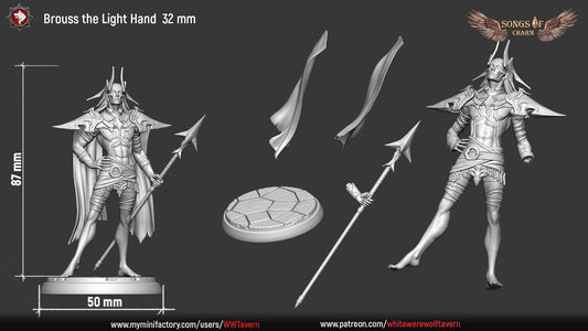 Brouss the Light Hand | TABLETOP SCALE | TTRPG Miniature | White Werewolf Tavern | Unpainted, Unplated Resin 8k