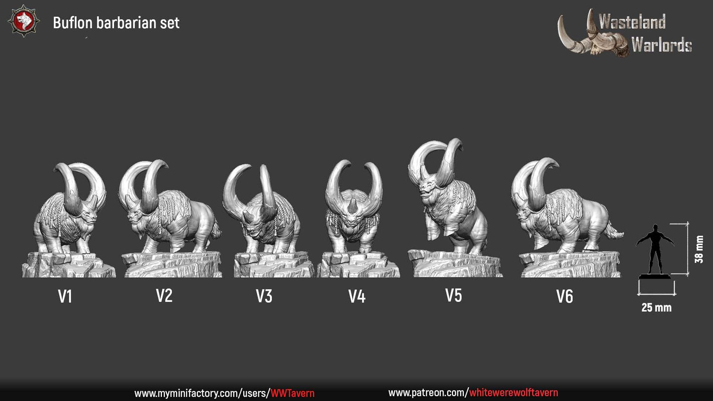 Buflon Barbarians | TABLETOP SCALE | D&D TTRPG Miniature | White Werewolf Tavern