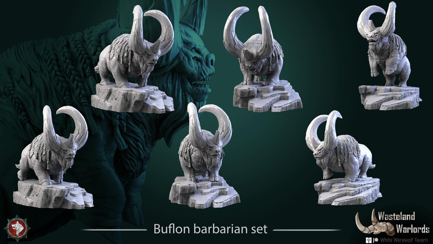 Buflon Barbarians | TABLETOP SCALE | D&D TTRPG Miniature | White Werewolf Tavern