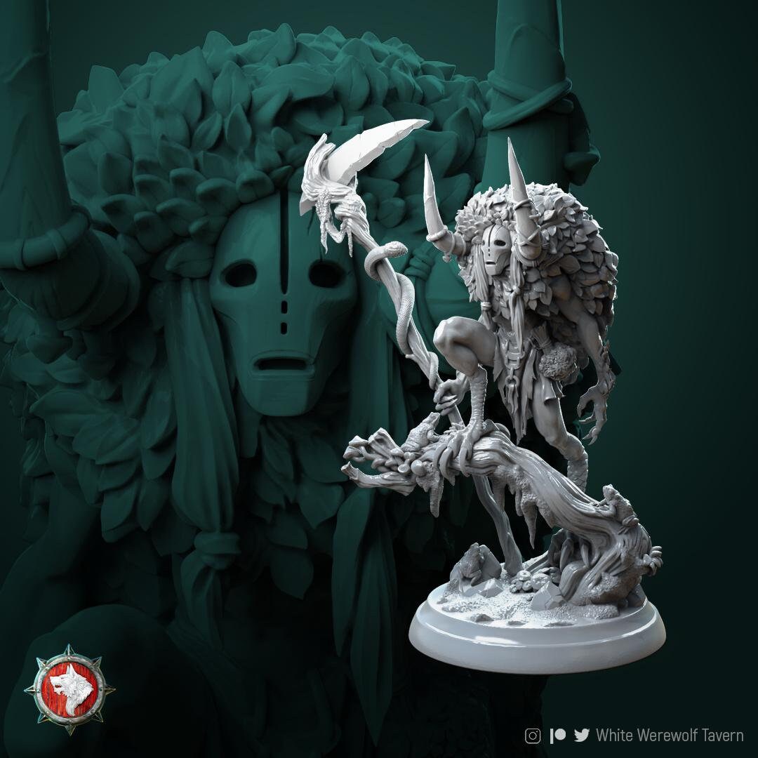 Chmerih Faceless | TABLETOP SCALE | TTRPG Miniature | White Werewolf Tavern | Unpainted, Unplated Resin 8k
