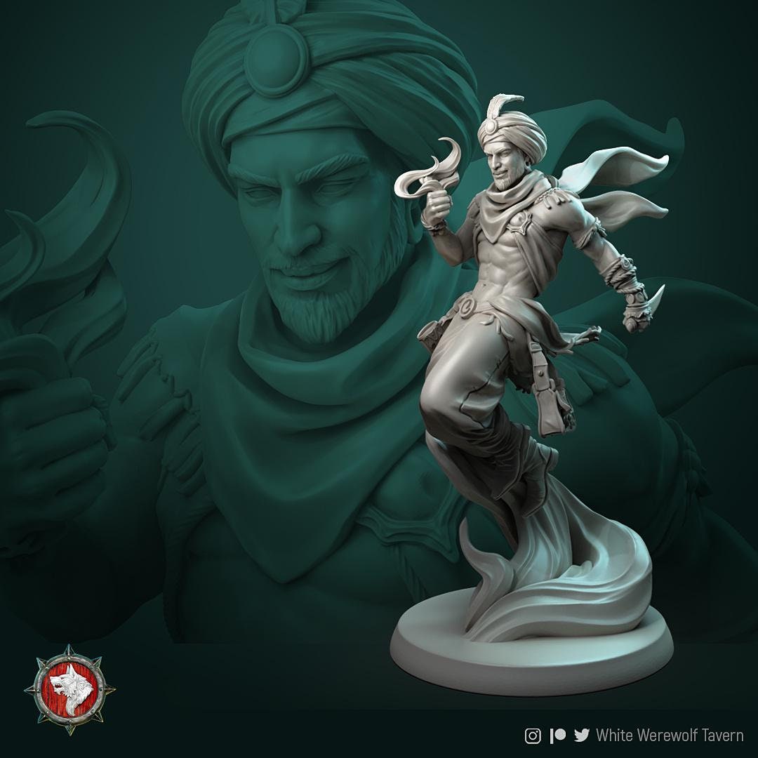 David the Fire Thief | TABLETOP SCALE | TTRPG Miniature | White Werewolf Tavern | Unpainted, Unplated Resin 8k