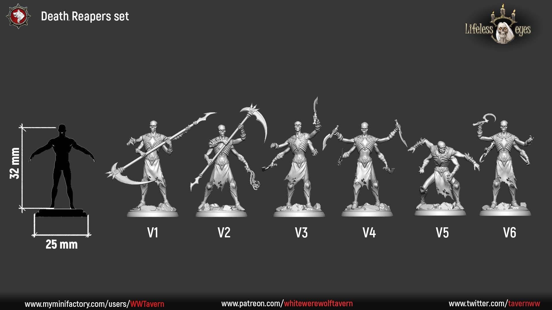 Death Reapers | TABLETOP SCALE | TTRPG Miniature | White Werewolf Tavern