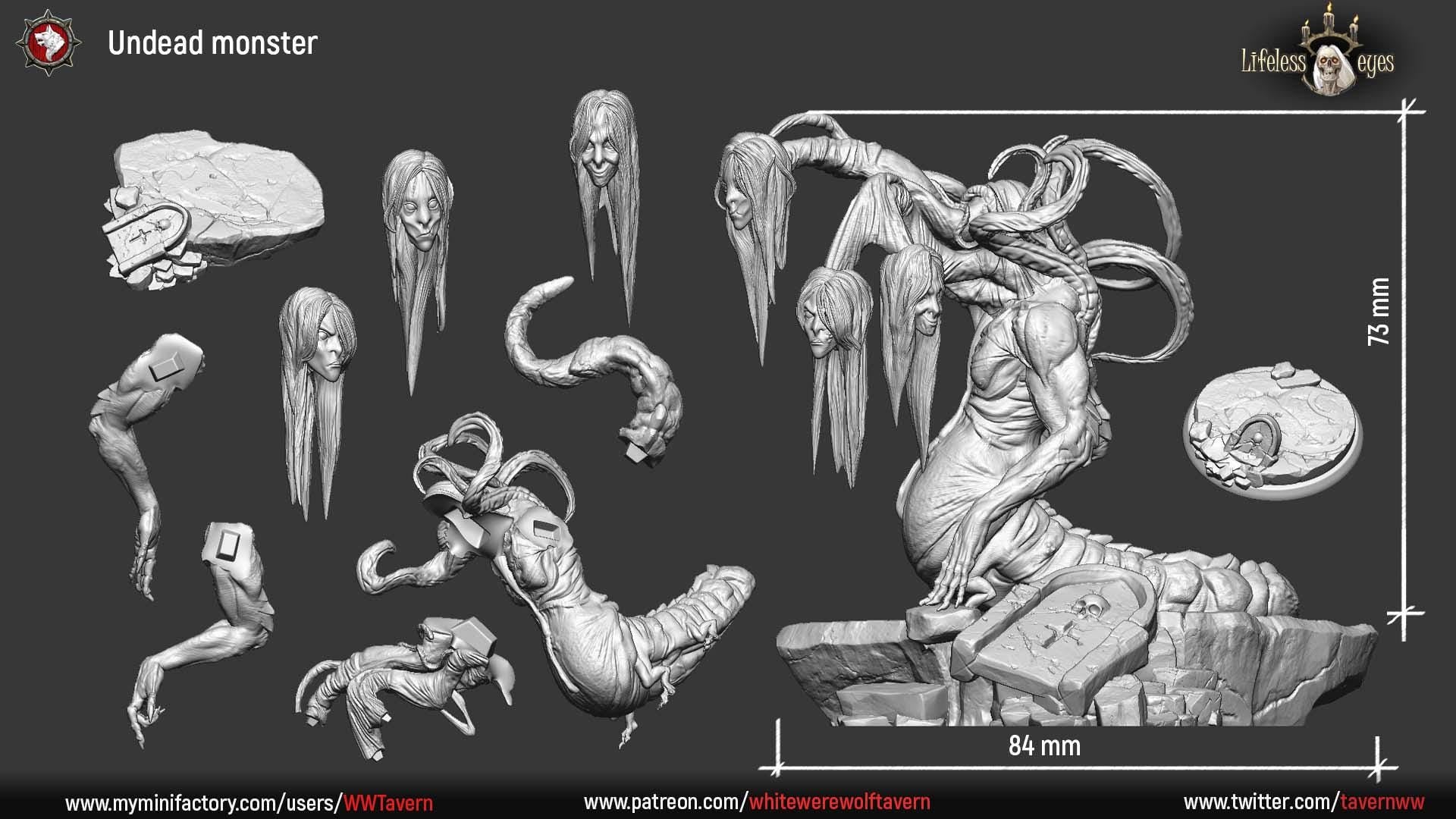 Doom Weaver, Undead Monster | TABLETOP SCALE | TTRPG Miniature | White Werewolf Tavern