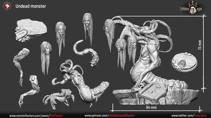 Doom Weaver, Undead Monster | TABLETOP SCALE | TTRPG Miniature | White Werewolf Tavern