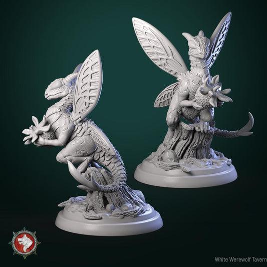 Dragon with Strawberry | TTRPG Miniature | White Werewolf Tavern | Unpainted, Unplated Resin 8k