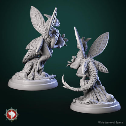 Dragon with Strawberry | TTRPG Miniature | White Werewolf Tavern | Unpainted, Unplated Resin 8k