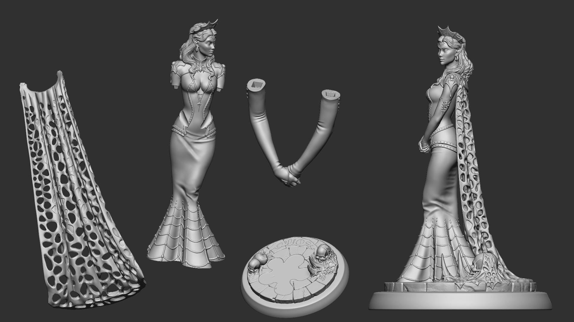 Drow Girl Anneir | TABLETOP SCALE | TTRPG Miniature | White Werewolf Tavern | Unpainted, Unplated Resin 8k