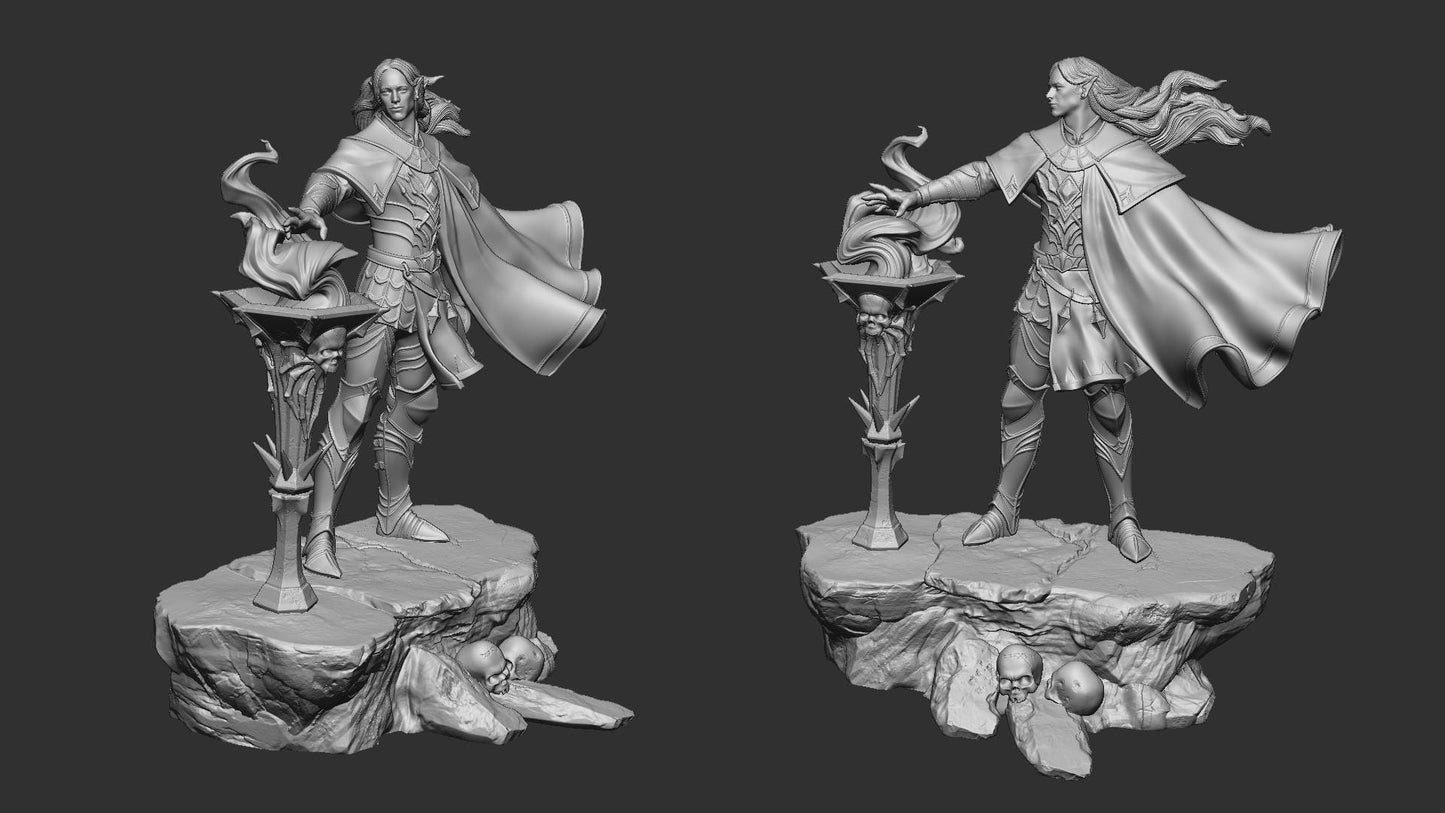 Drow Warlord | TTRPG D&D Miniature | White Werewolf Tavern