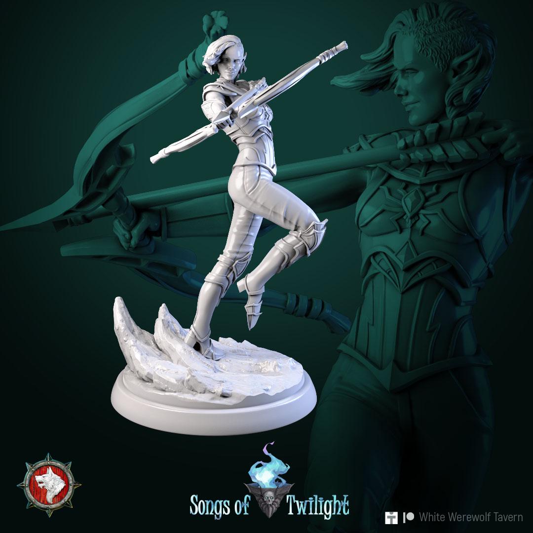 Drow Warriors, Females | TABLETOP SCALE | TTRPG Miniature | White Werewolf Tavern