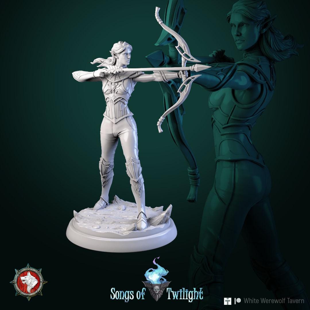 Drow Warriors, Females | TABLETOP SCALE | TTRPG Miniature | White Werewolf Tavern