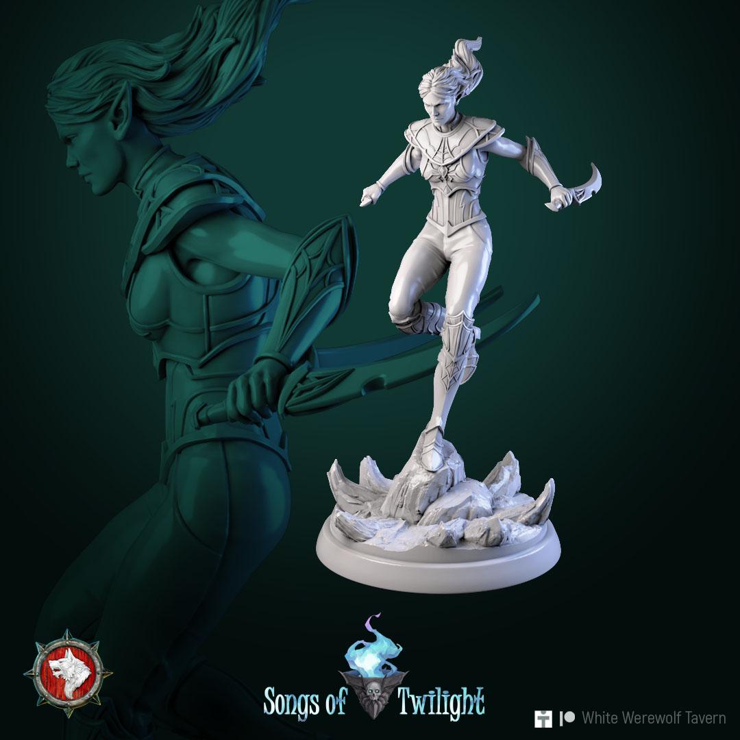 Drow Warriors, Females | TABLETOP SCALE | TTRPG Miniature | White Werewolf Tavern