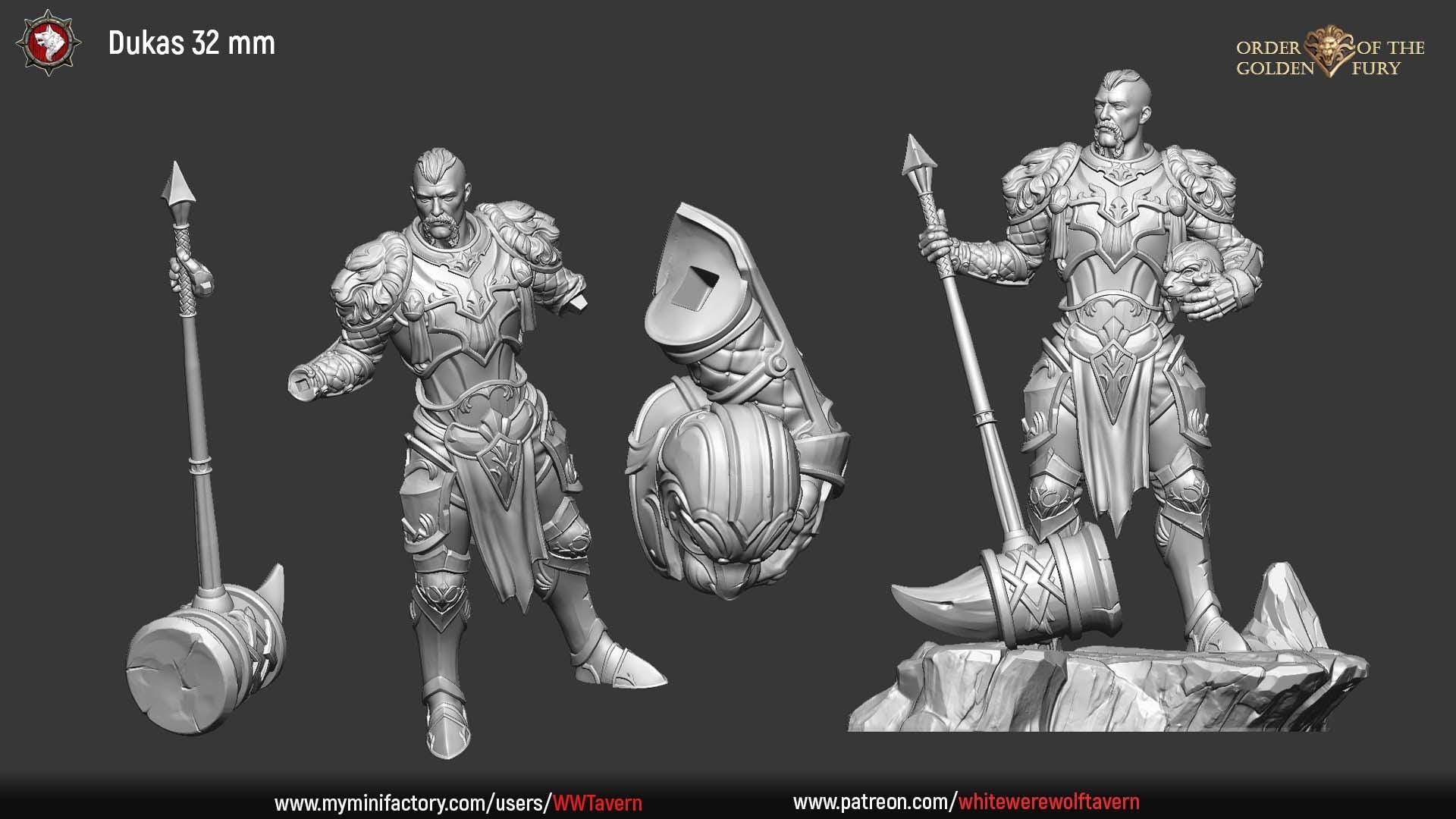 Dukas | TTRPG D&D Miniature | White Werewolf Tavern