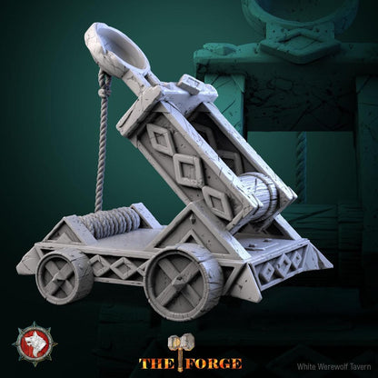 Dwarven Catapult | TTRPG Miniature | White Werewolf Tavern