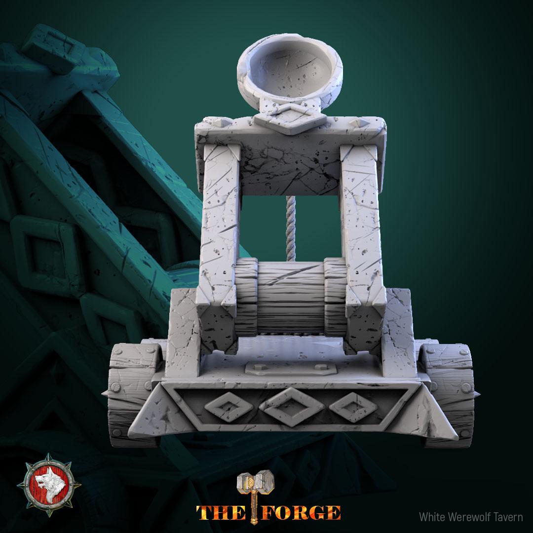 Dwarven Catapult | TTRPG Miniature | White Werewolf Tavern