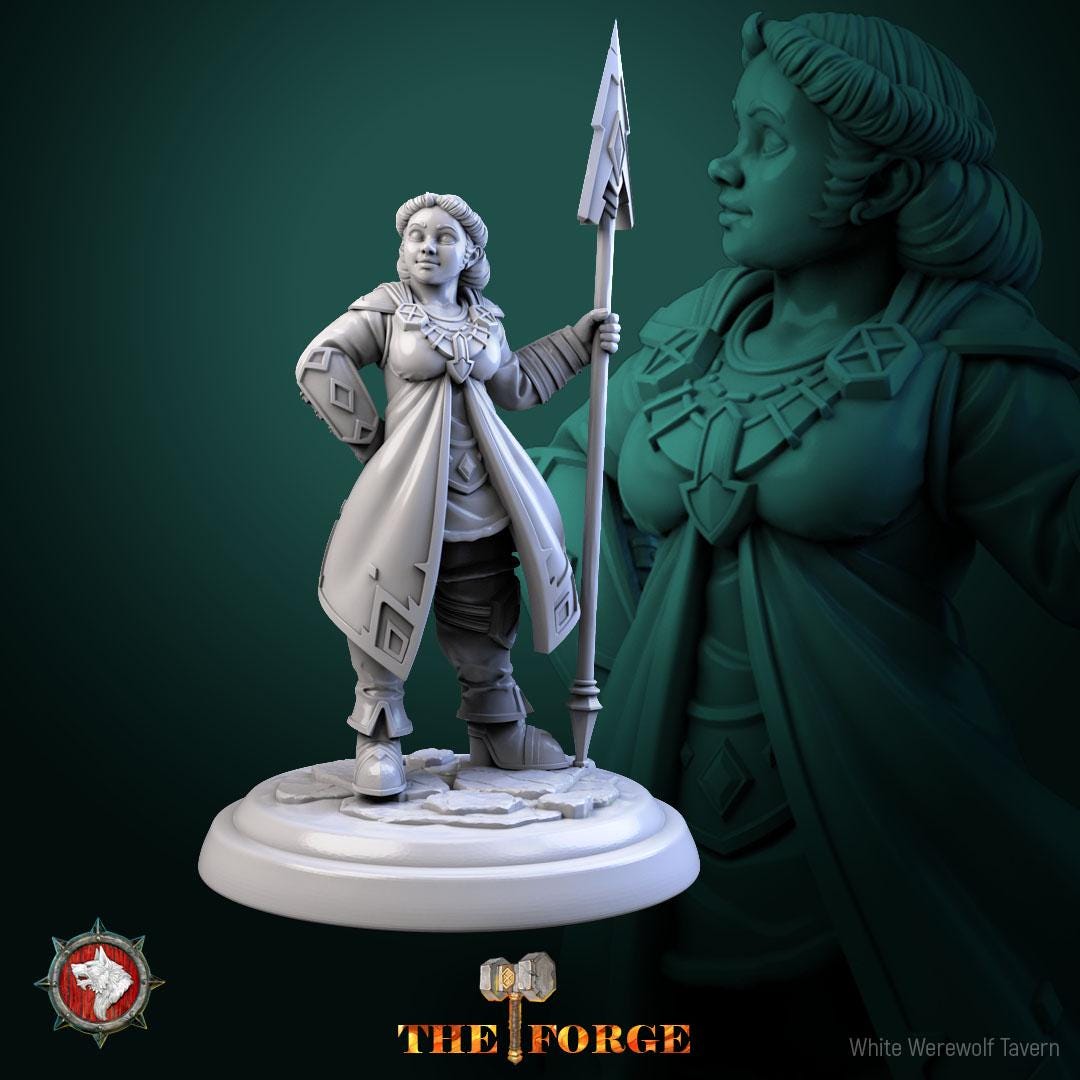 Dwarven Female Warriors | TABLETOP SCALE | TTRPG Miniature | White Werewolf Tavern