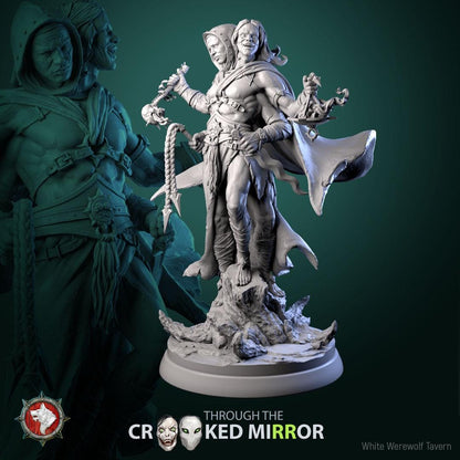 Eldrim and Drelmar, The Twofold Shade | TTRPG D&D Miniature | White Werewolf Tavern