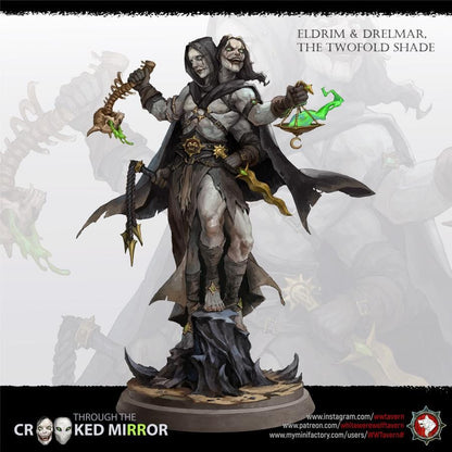 Eldrim and Drelmar, The Twofold Shade | TTRPG D&D Miniature | White Werewolf Tavern