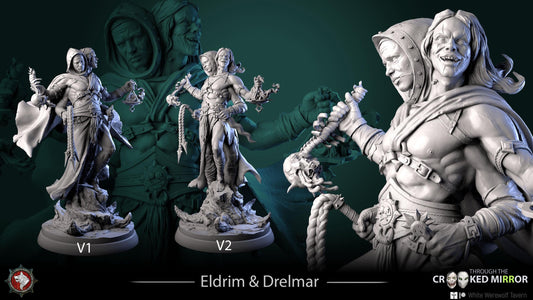 Eldrim and Drelmar, The Twofold Shade | TTRPG D&D Miniature | White Werewolf Tavern