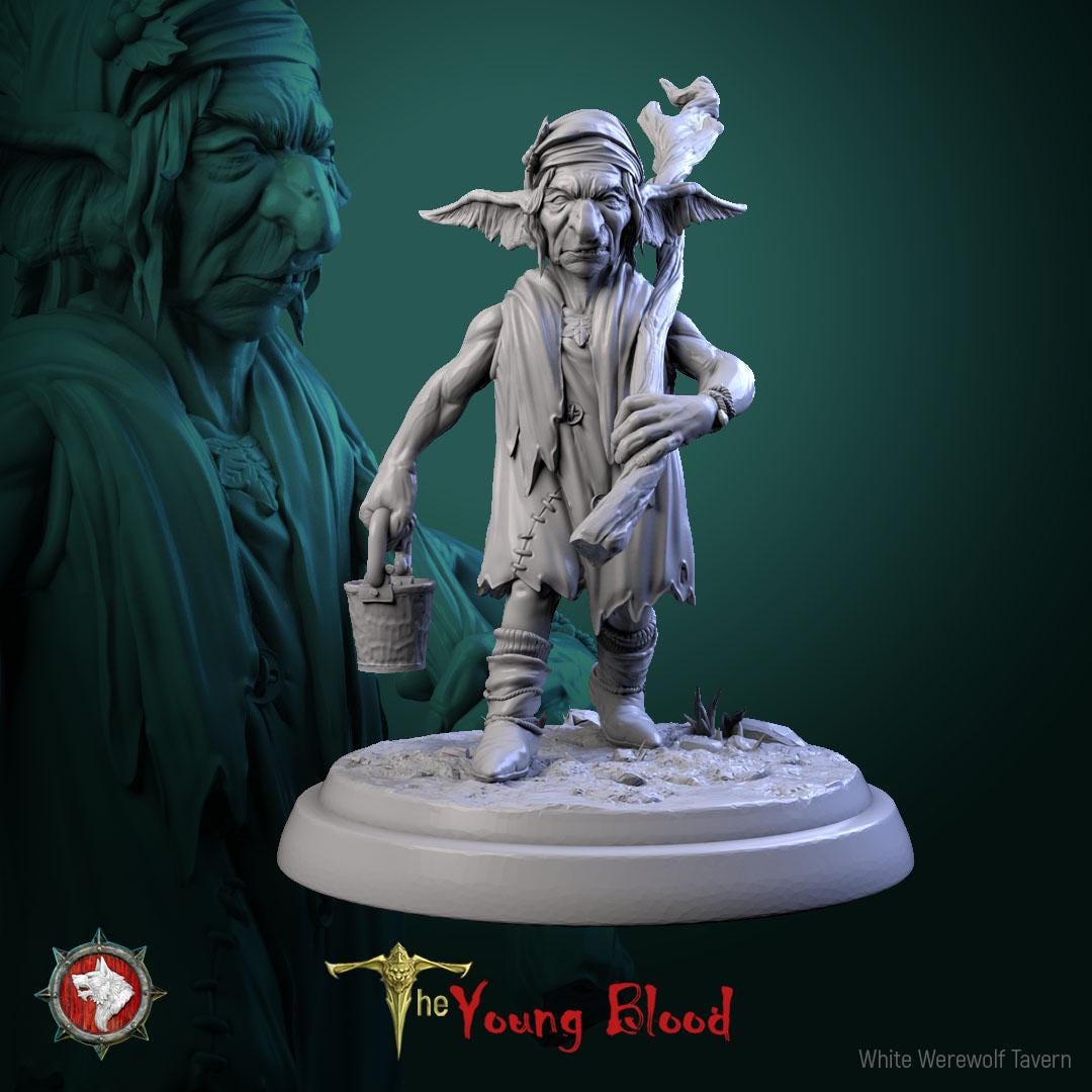 Elven Servants | TABLETOP SCALE | TTRPG Miniature | White Werewolf Tavern