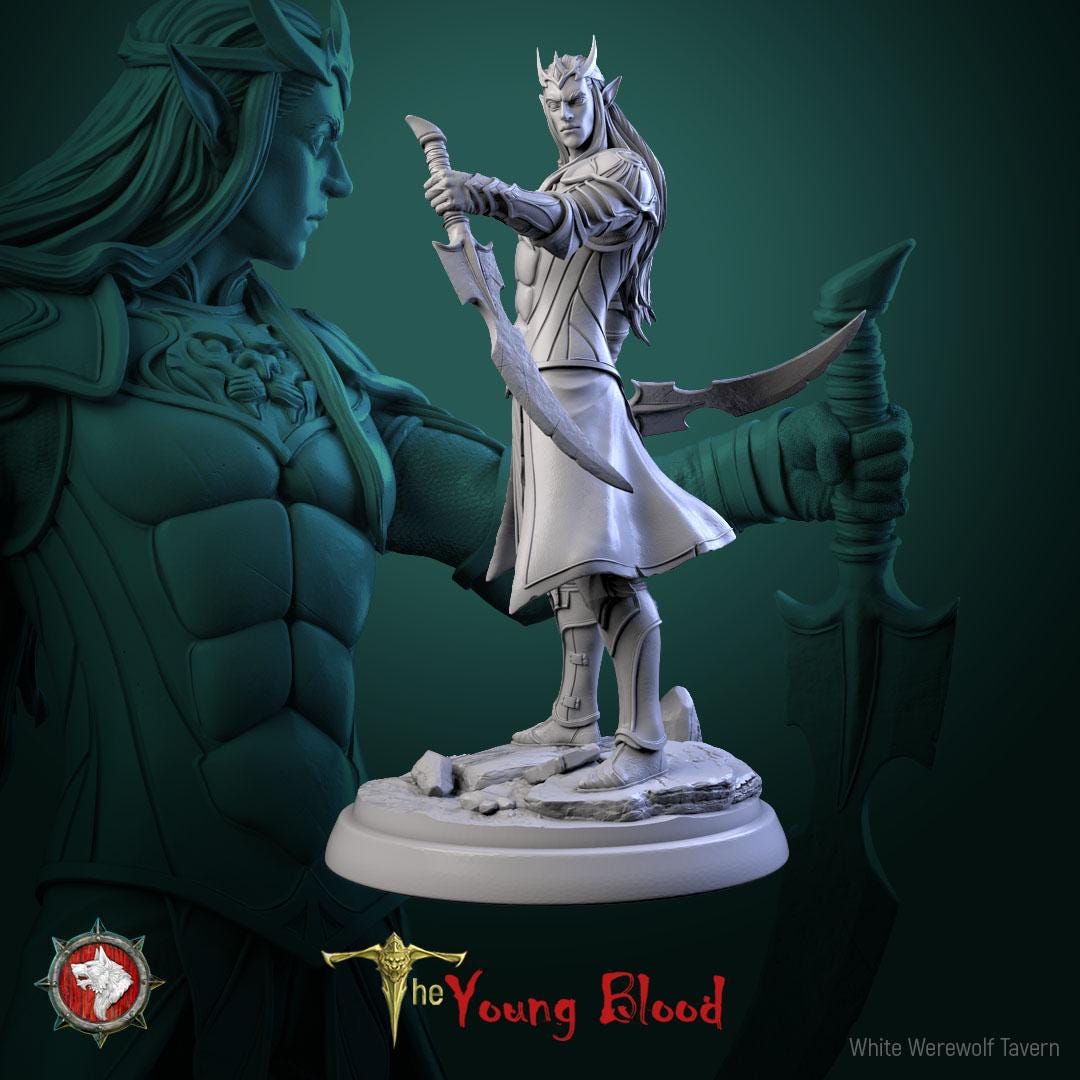 Elven Warriors | TABLETOP SCALE | TTRPG Miniature | White Werewolf Tavern