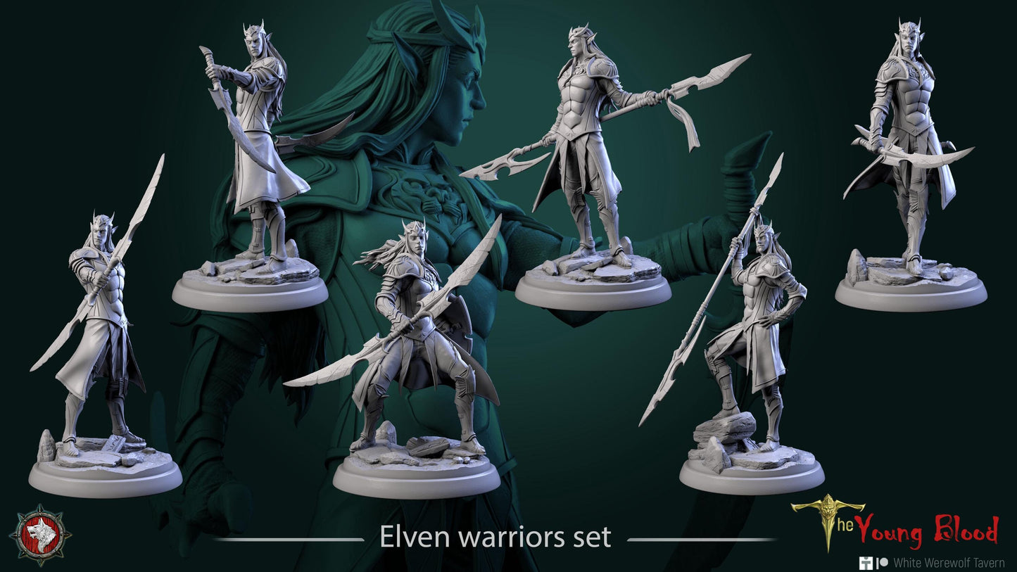 Elven Warriors | TABLETOP SCALE | TTRPG Miniature | White Werewolf Tavern