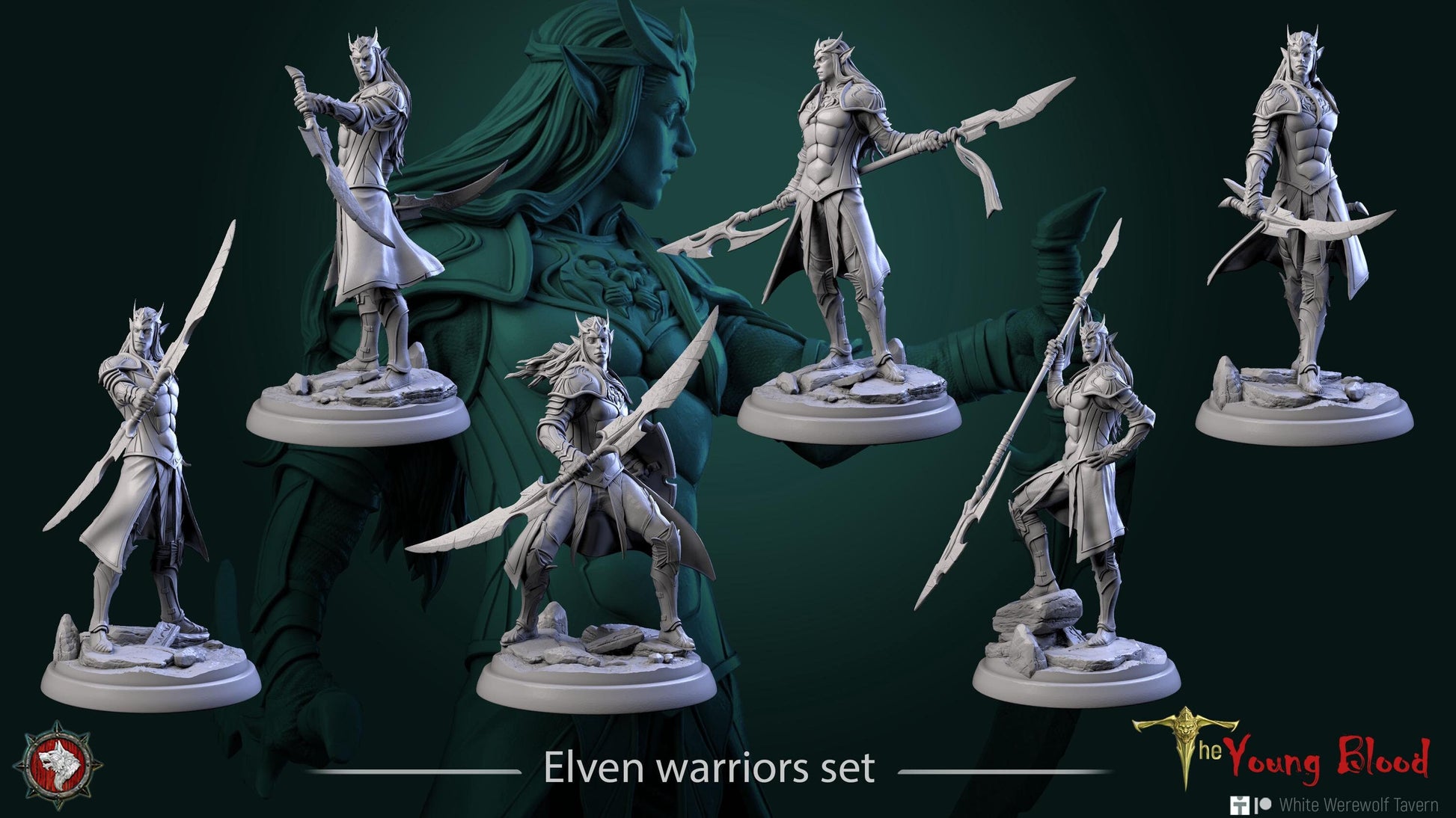 Elven Warriors | TABLETOP SCALE | TTRPG Miniature | White Werewolf Tavern