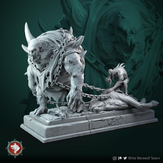 Flasher Diorama | TABLETOP SCALE | D&D TTRPG Miniature | White Werewolf Tavern